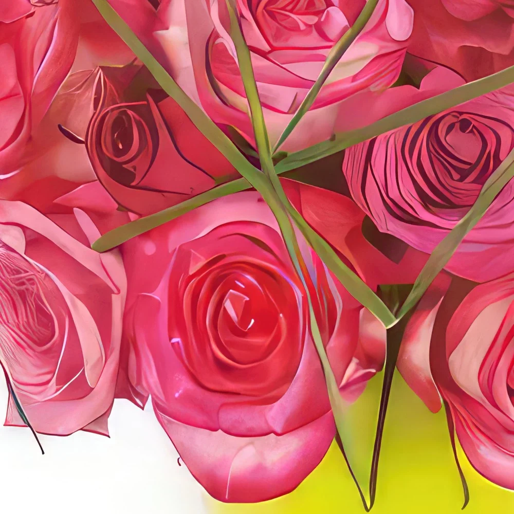Nantes rože- Sestava rožnatih vrtnic Traviata Cvet šopek/dogovor