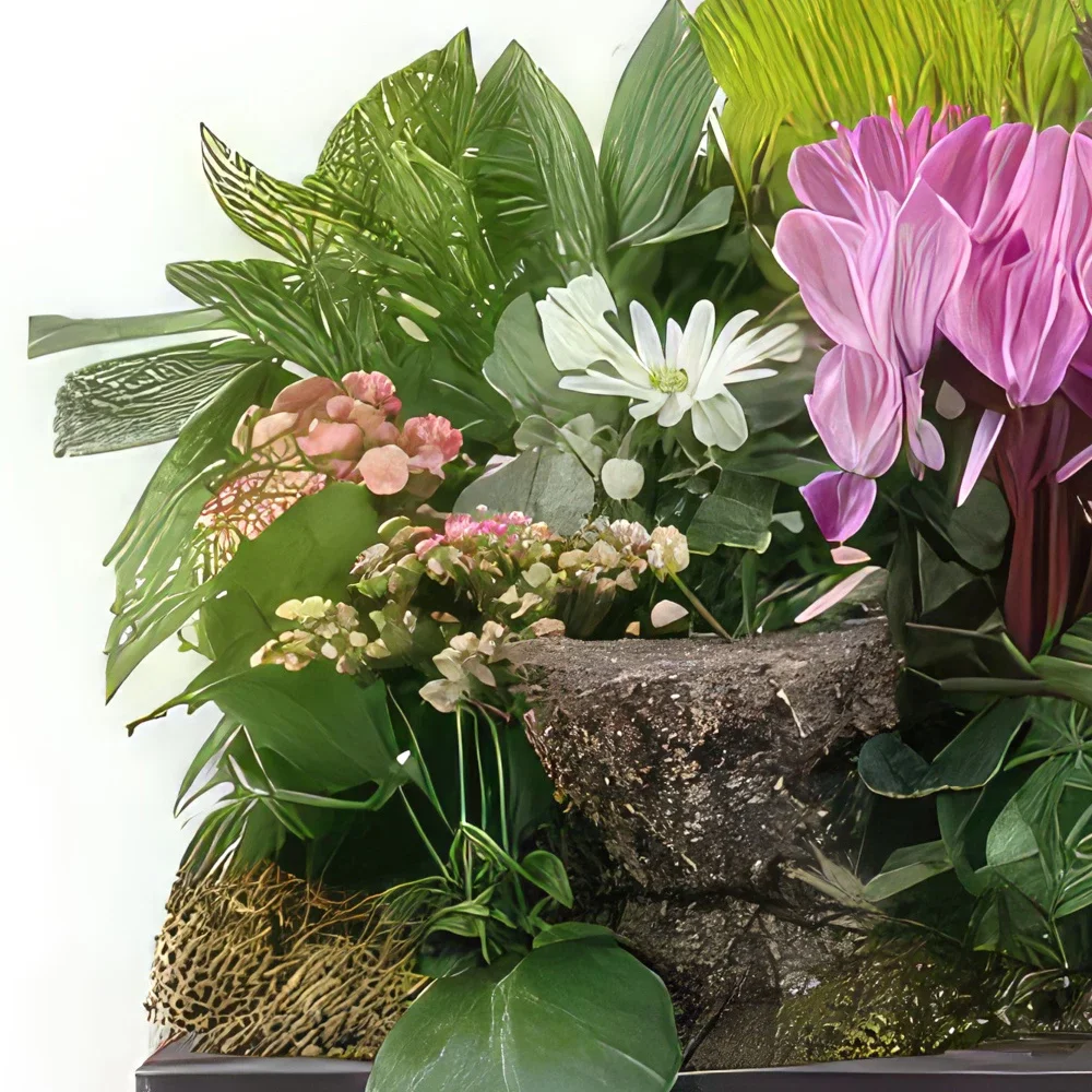 Pau-virágok- Növények összetétele a végtelen gyászhoz Virágkötészeti csokor