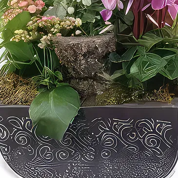 巴黎 花- 无限哀悼植物的构成 花的花束安排