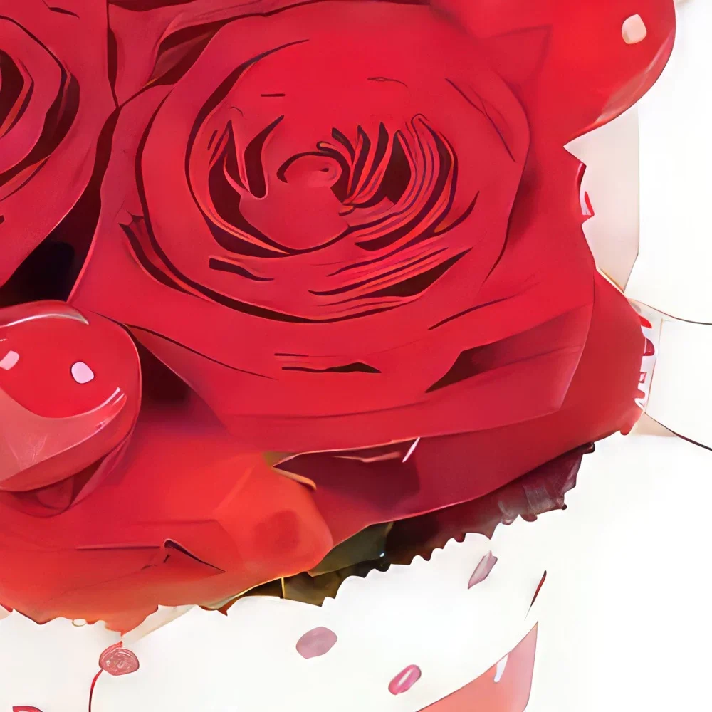 Toulouse blomster- Sammensætning af røde roser Romeo Blomst buket/Arrangement