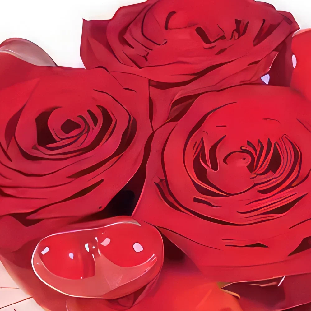 Marseille blomster- Sammensetning av røde roser Romeo Blomsterarrangementer bukett