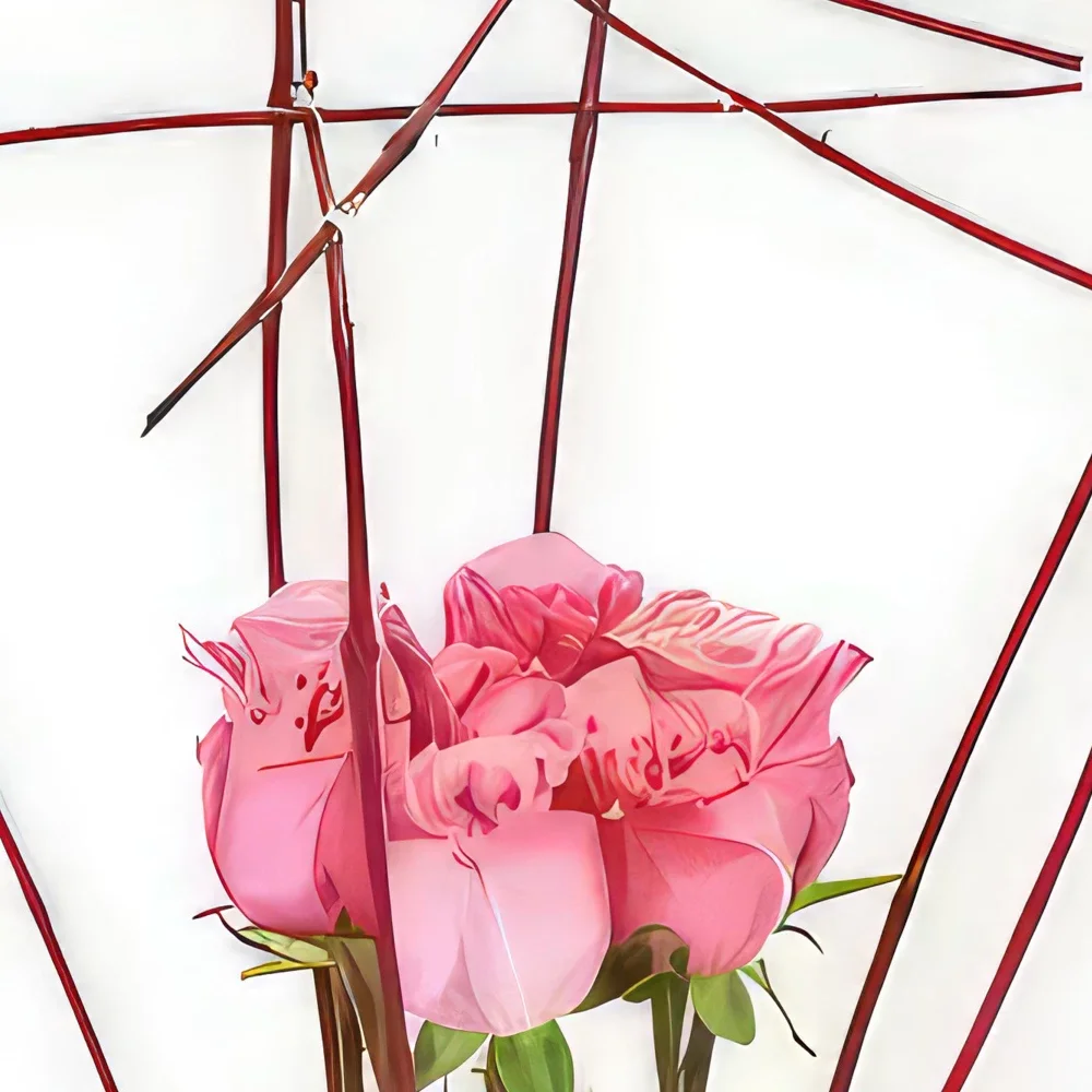 Pau kwiaty- Kompozycja róż Lady Rose Bukiet ikiebana