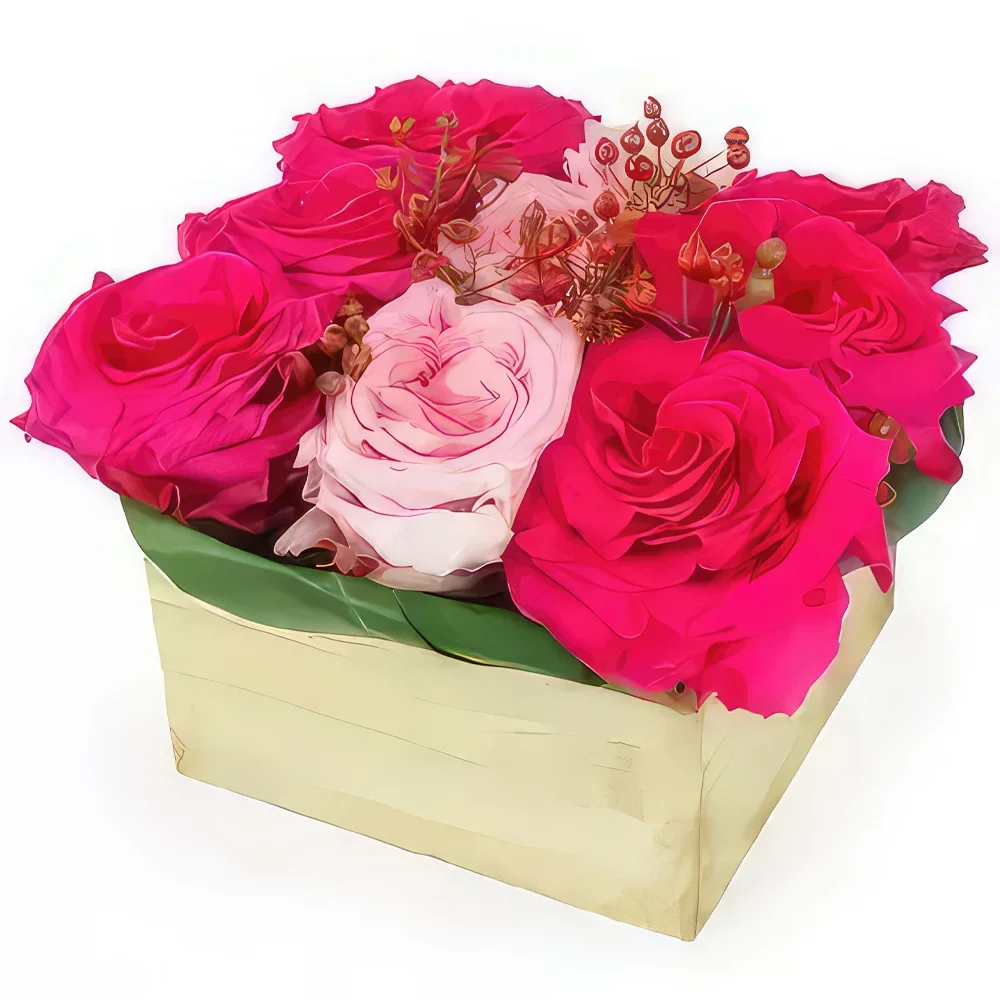 Στρασβούργο λουλούδια- Σύνθεση από τριαντάφυλλα Saint Louis Μπουκέτο/ρύθμιση λουλουδιών