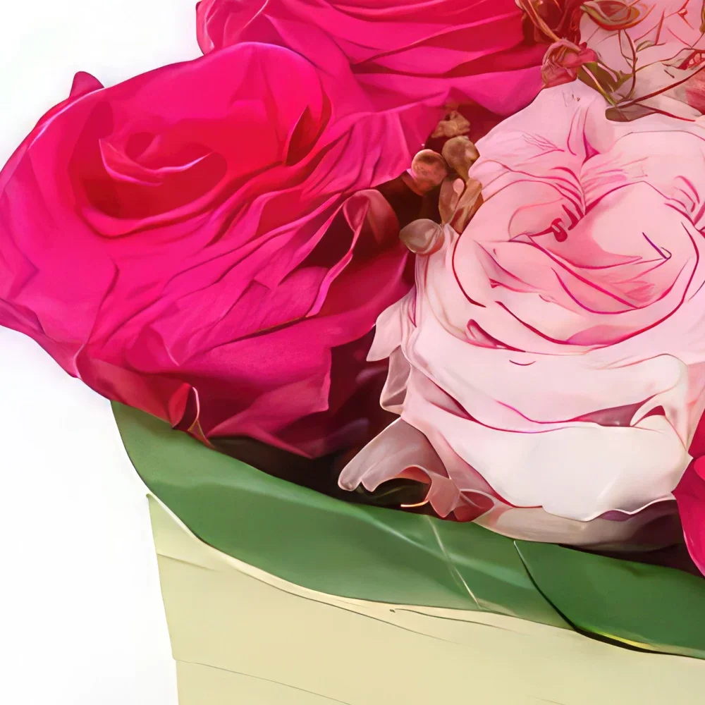 Lille blomster- Sammensetning av Saint Louis roser Blomsterarrangementer bukett