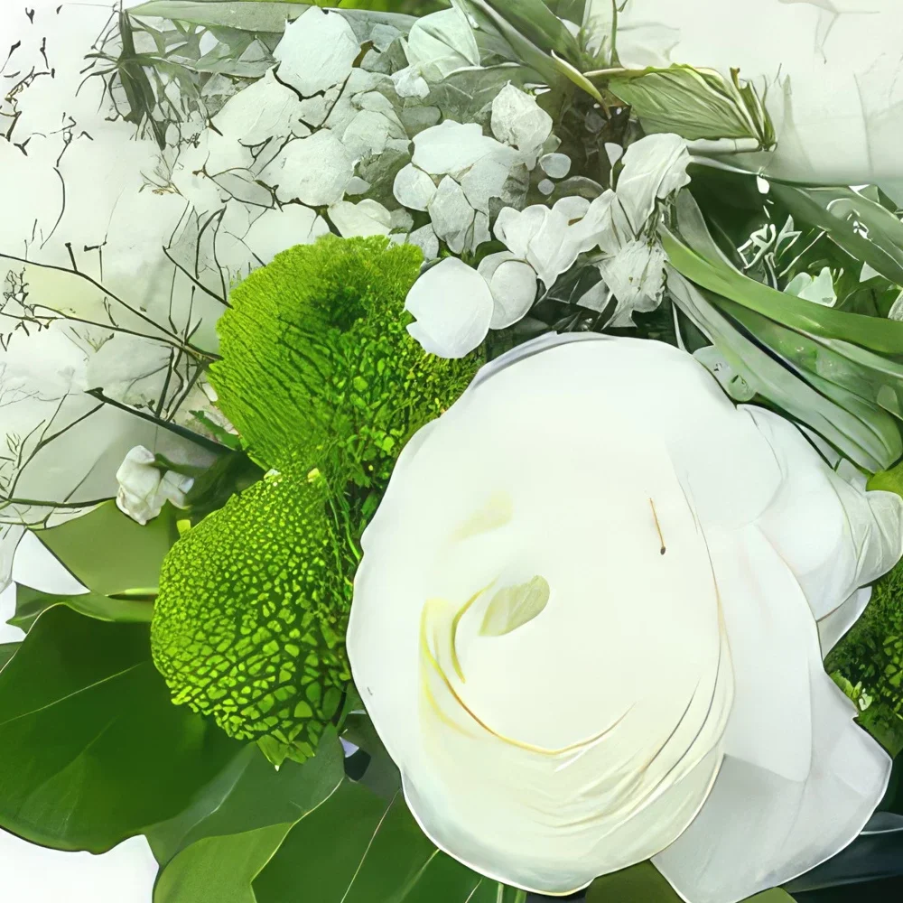 Нант цветя- Композиция от бели цветя Монреал Букет/договореност цвете