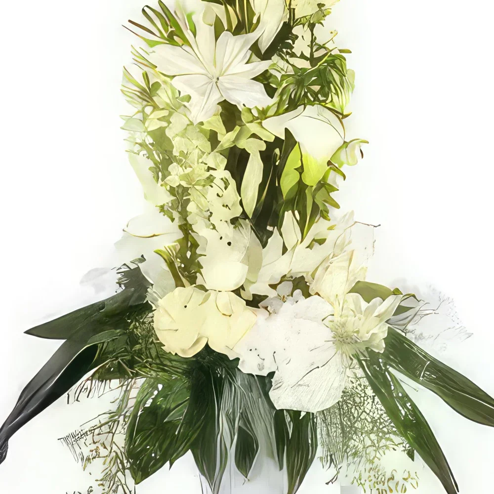 Marseille Blumen Florist- Zusammensetzung der weißen Victory-Lilien Bouquet/Blumenschmuck