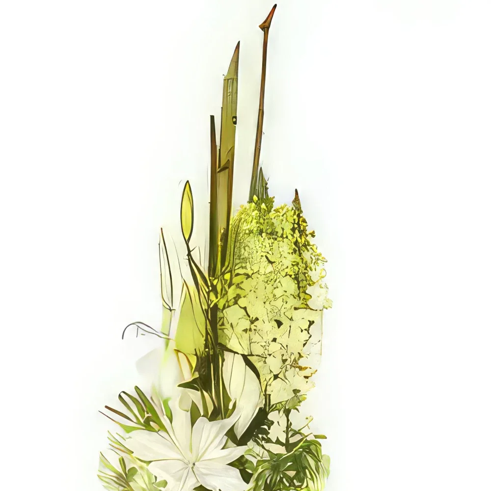 nett Blumen Florist- Zusammensetzung der weißen Victory-Lilien Bouquet/Blumenschmuck
