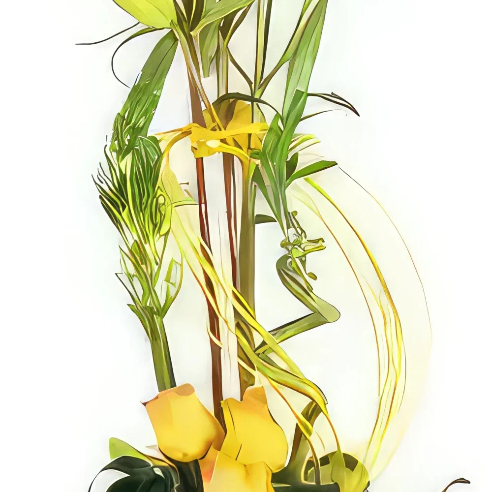 Montpellier Blumen Florist- Komposition aus gelben Blumen Dream of Lily Bouquet/Blumenschmuck