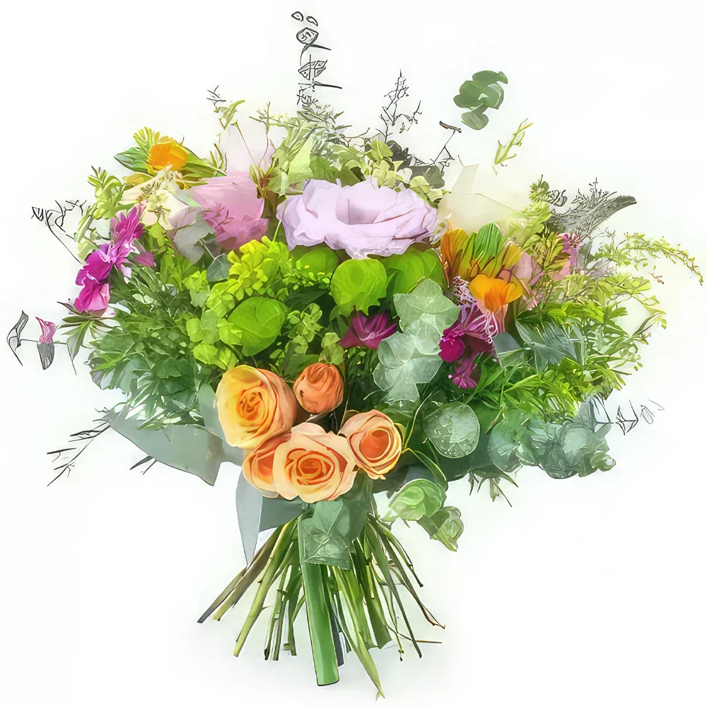 nett Blumen Florist- Land & bunter Strauß Messina Bouquet/Blumenschmuck