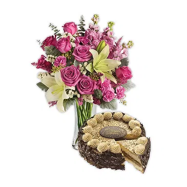 Case Lunghe flowers  -  Pink-Toned Bouquet with Cream Cake Flower Bouquet/Arrangement