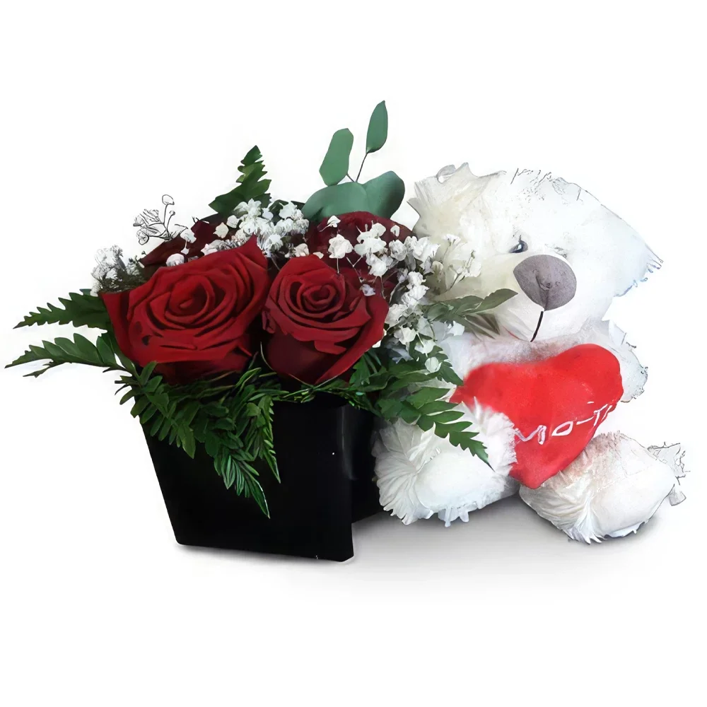 Cascais Blumen Florist- Teddy und Rosen schätzen Bouquet/Blumenschmuck