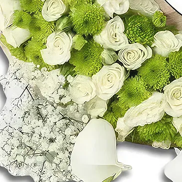 Garhoud flowers  -  Green Arrangement Flower Bouquet/Arrangement