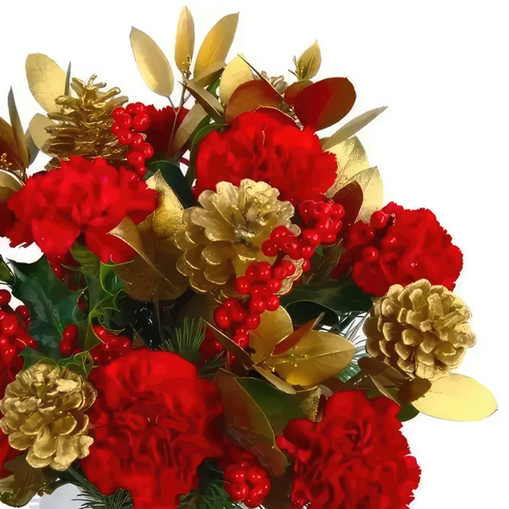 Μπράγκα λουλούδια- Χρυσά Χριστούγεννα Μπουκέτο/ρύθμιση λουλουδιών