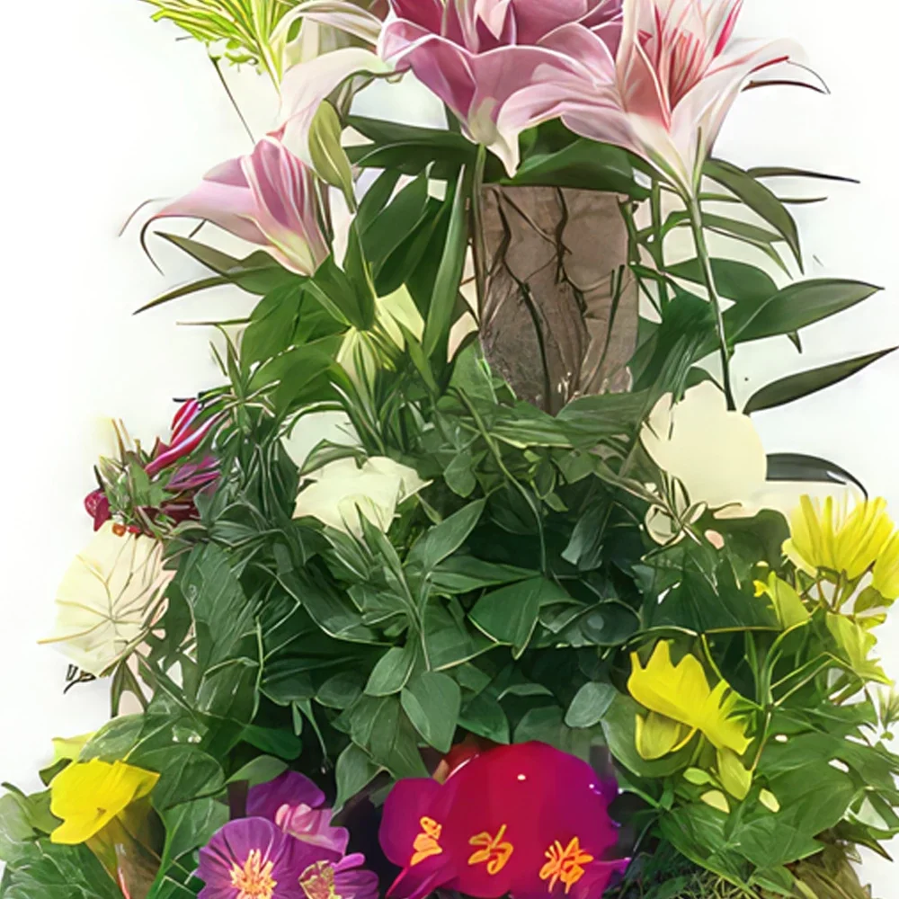 Pau-virágok- Gyásznövények csésze Szimfónia Virágkötészeti csokor