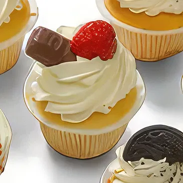 Eindhoven blommor- Cupcake frukt och choklad Bukett/blomsterarrangemang