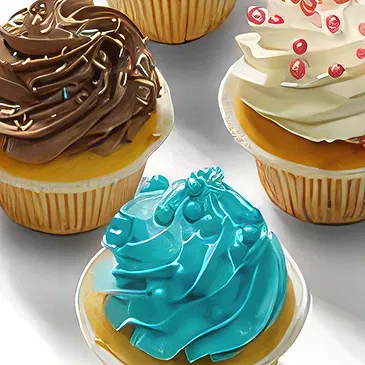 Hantum blommor- Cupcakes 'färg' Bukett/blomsterarrangemang