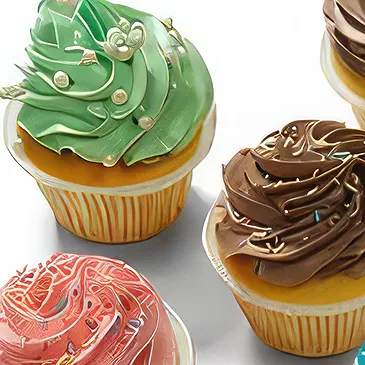 Hantum blommor- Cupcakes 'färg' Bukett/blomsterarrangemang