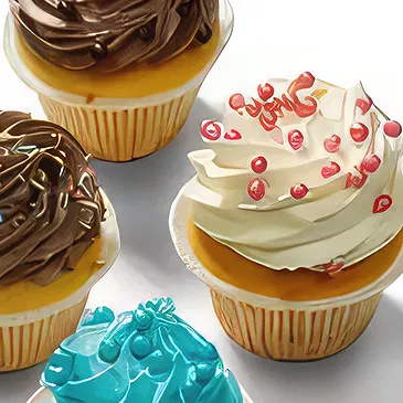 Hantum blommor- Cupcakes 'färg' Bukett/blomsterarrangemang