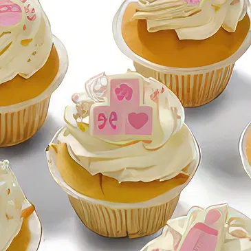 Schoondijke flowers  -  Cupcakes 'It's a girl' Flower Bouquet/Arrangement