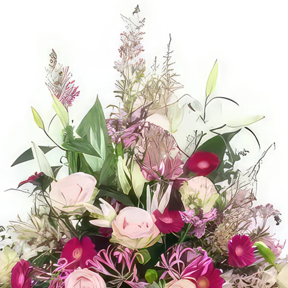ליל פרחים- כרית פרחי פסטל בגובה טירינס זר פרחים/סידור פרחים