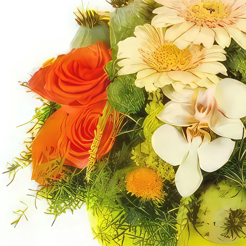 Nantes rože- Simpatična okrogla kompozicija Cvet šopek/dogovor