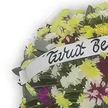 Napitupulu Bagasan flowers  -  Mixed Daisies Wreath For Funeral Flower Bouquet/Arrangement