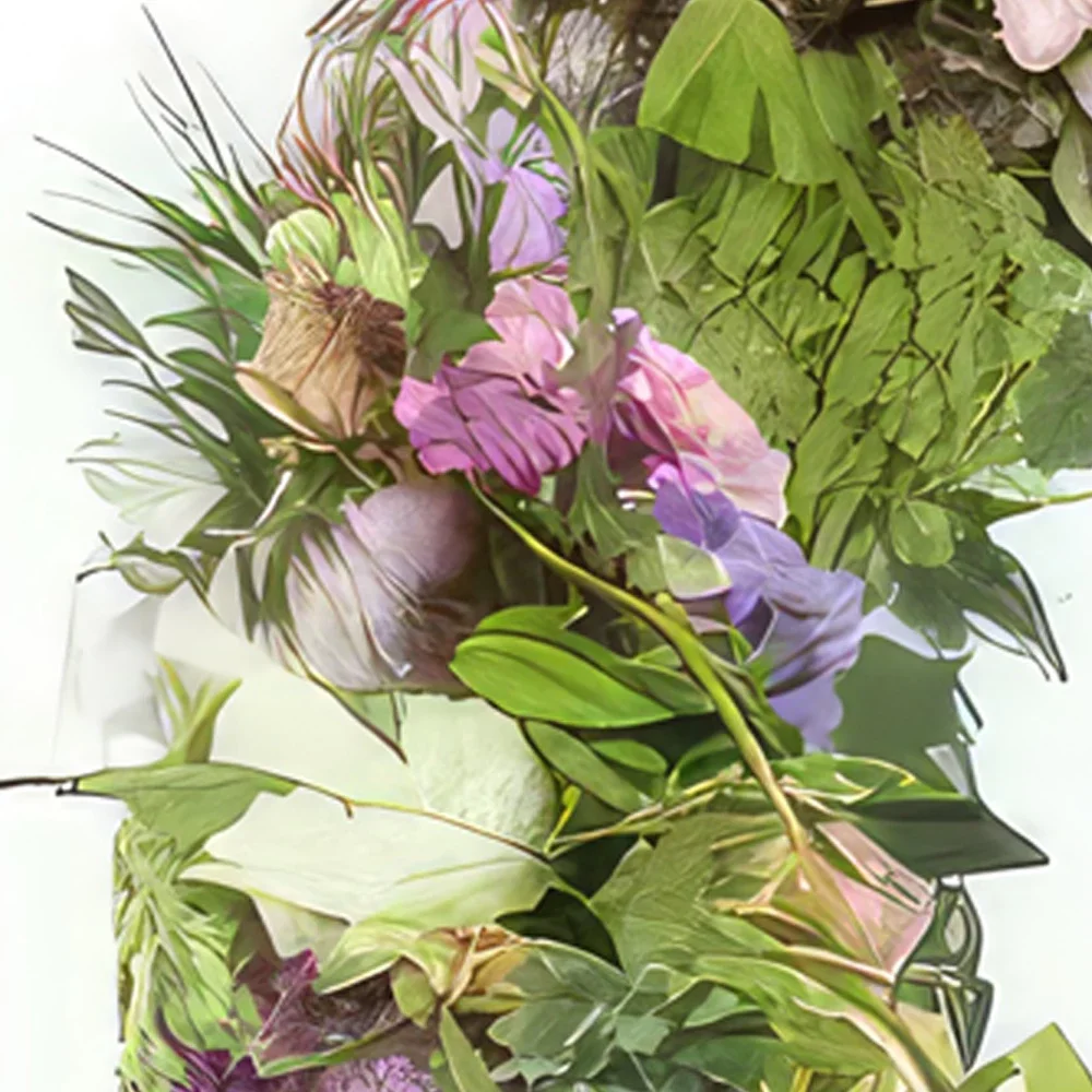 fleuriste fleurs de Bordeaux- Couronne champêtre de fleurs pastels Damona Bouquet/Arrangement floral