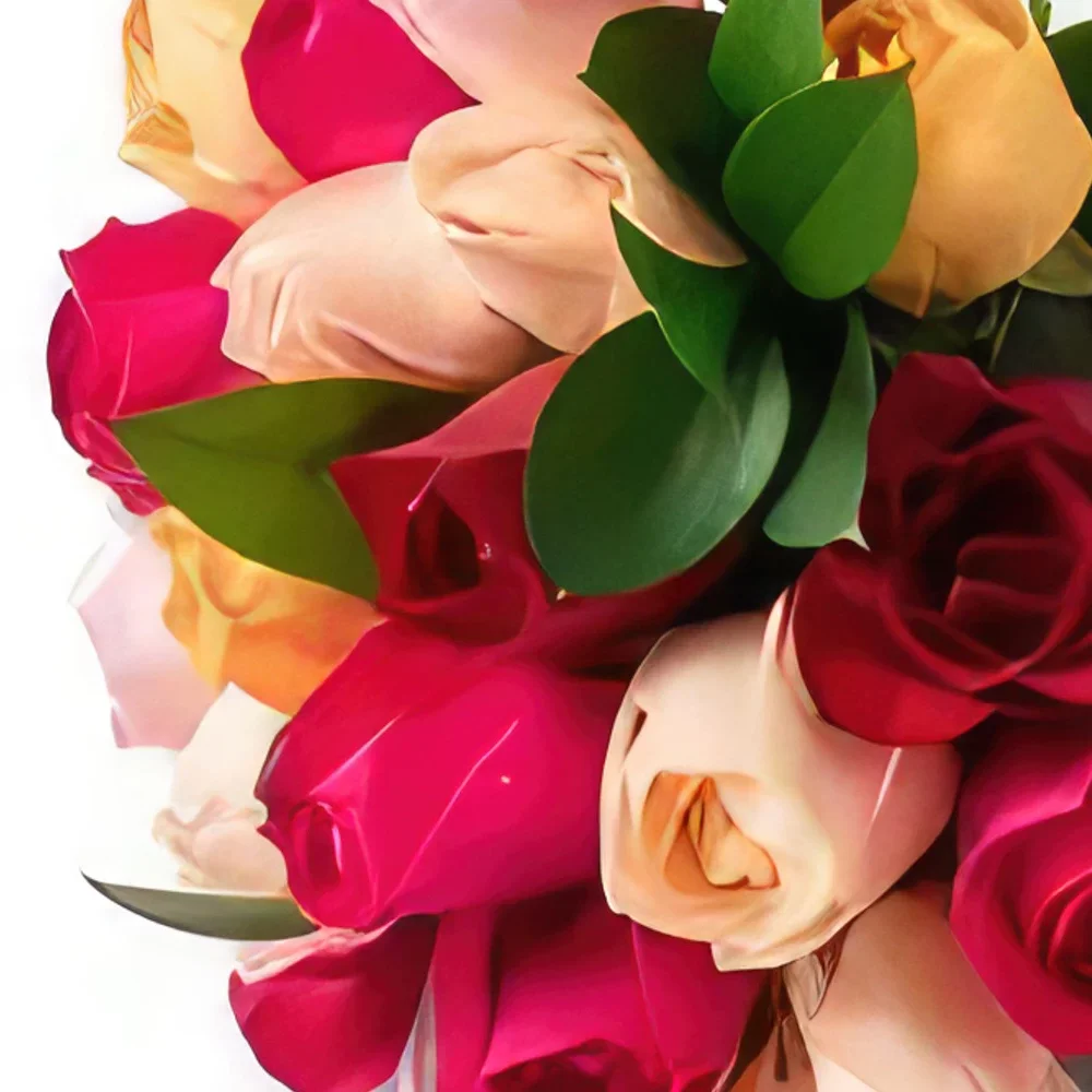 포르 탈 레자 꽃- 24 개의 다채로운 장미꽃 다케 꽃다발/꽃꽂이