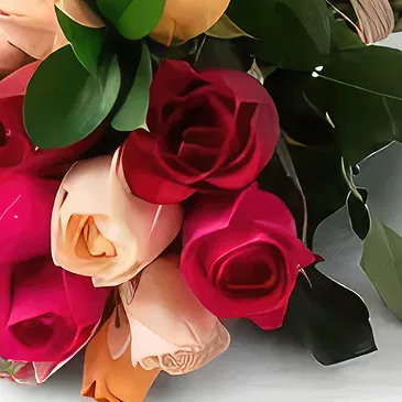 Chile flowers  -  Bouquet of 24 Colorful Roses Flower Bouquet/Arrangement