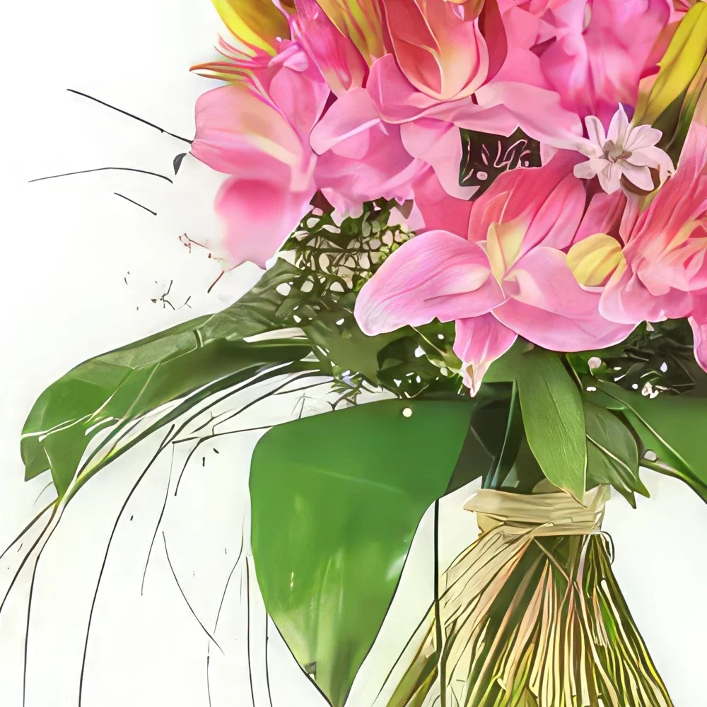 Tarbes цветя- Ослепително розов букет цветя Букет/договореност цвете