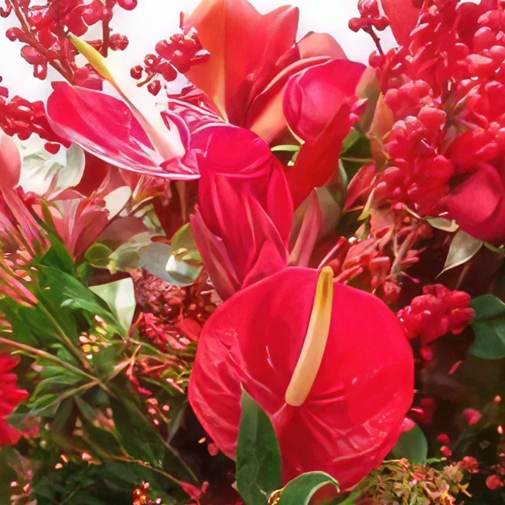 بائع زهور مدريد- أحمر عميق باقة الزهور