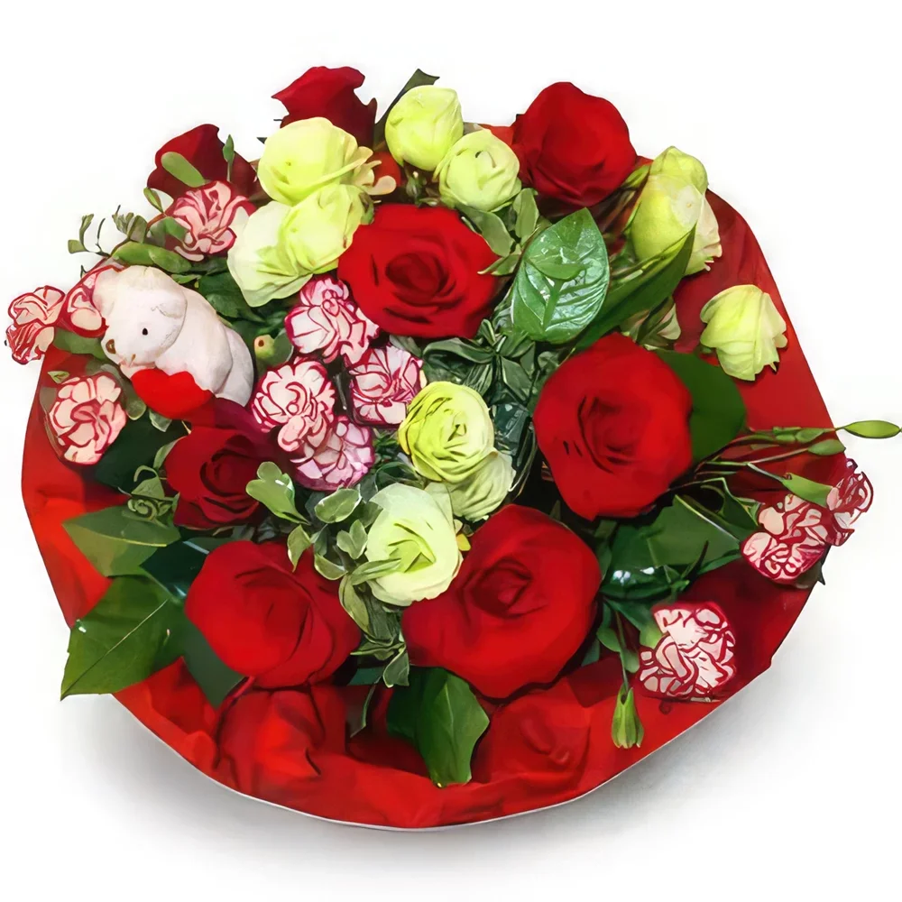 Гданск цветя- Червена аранжировка Букет/договореност цвете