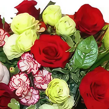 Lublin flowers  -  Red Arrangement Flower Bouquet/Arrangement