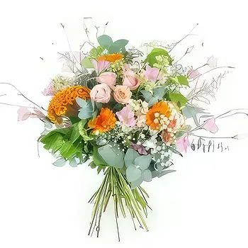 France flowers  -  Dublin Pink & Orange Country Bouquet Flower Delivery