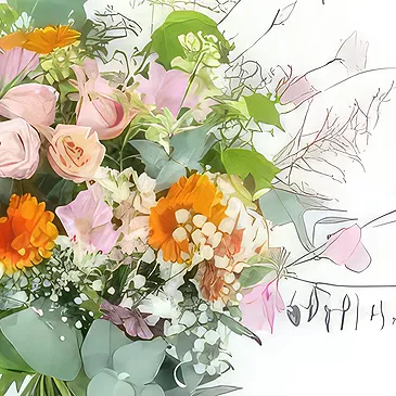 Le François flowers  -  Dublin Pink & Orange Country Bouquet Flower Bouquet/Arrangement