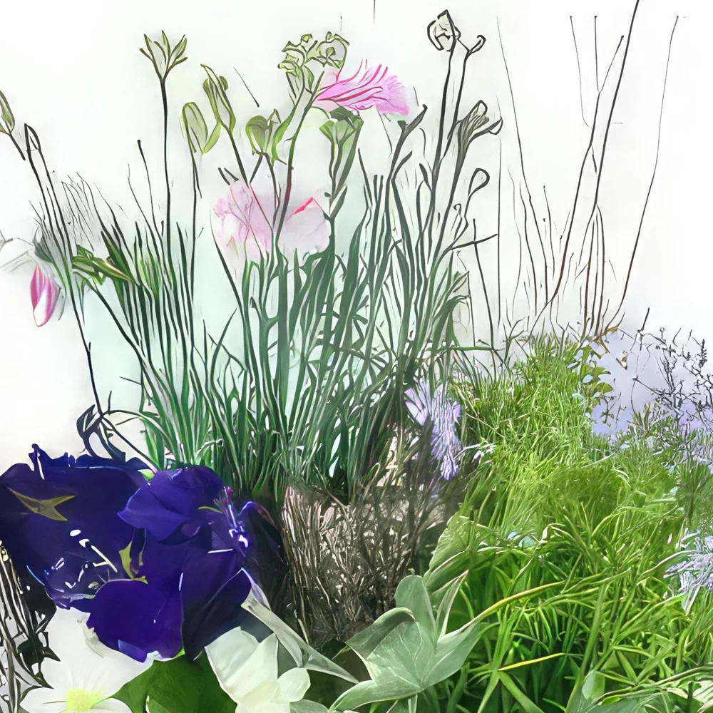 Marseille Blumen Florist- Dulcis Purple & Blue Pflanzenarrangement Bouquet/Blumenschmuck