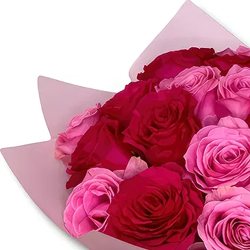 Garhoud flowers  -  Elegant 21 Mixed Pink Roses Flower Bouquet/Arrangement