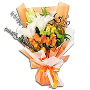 JVC online Florist - Orange & Yellow Bouquet