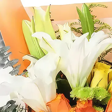 Garhoud flowers  -  Orange & Yellow Flower Bouquet/Arrangement