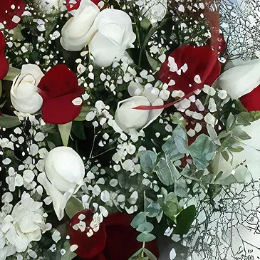 Portugal flowers  -  Love Roses Basket Flower Bouquet/Arrangement
