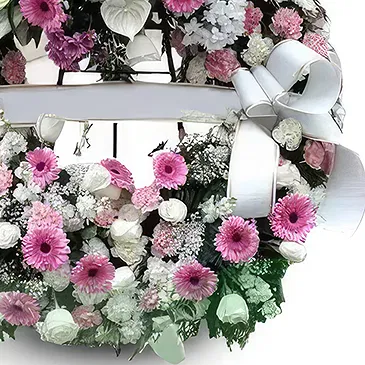 Cala Llonga flowers  -  Tranquil Remembrance Circle Flower Bouquet/Arrangement