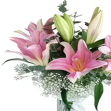 Llameo blomster- Liljebukett Blomsterarrangementer bukett
