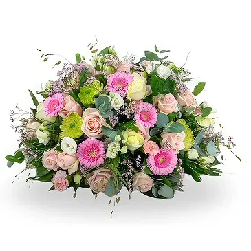 Zande blommor- Elegant Pastell Biedermeier Tribute Bukett/blomsterarrangemang