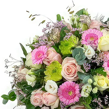 Zande blommor- Elegant Pastell Biedermeier Tribute Bukett/blomsterarrangemang