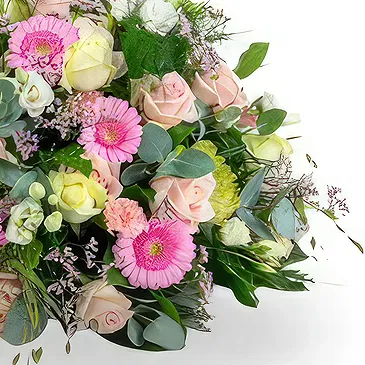 Zande blommor- Elegant Pastell Biedermeier Tribute Bukett/blomsterarrangemang