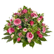 Oman online Florist - Funeral composition purple and pink Bouquet