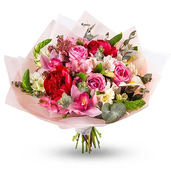 United Kingdom flowers  -  Red and pink bouquet Flower Delivery