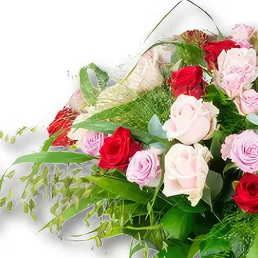 Holland flowers  -  Condolence Bouquet Roses + Vase Flower Bouquet/Arrangement