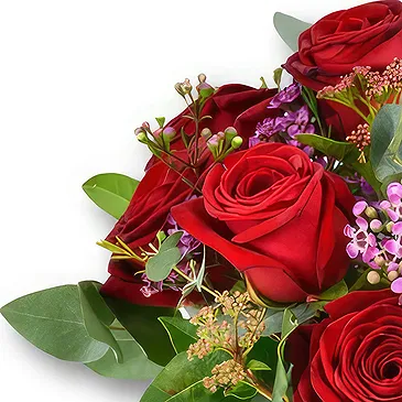 An-Najadah blomster- Elegant rød rose og voksblomster Blomsterarrangementer bukett