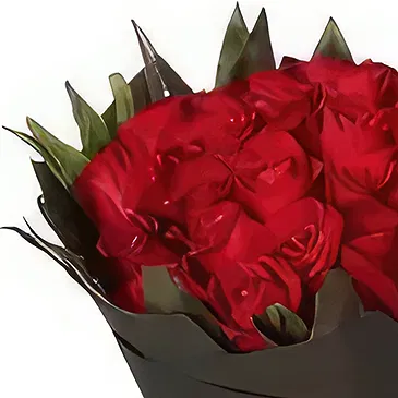 Ad Dilam blomster- 50 røde roser Blomsterarrangementer bukett